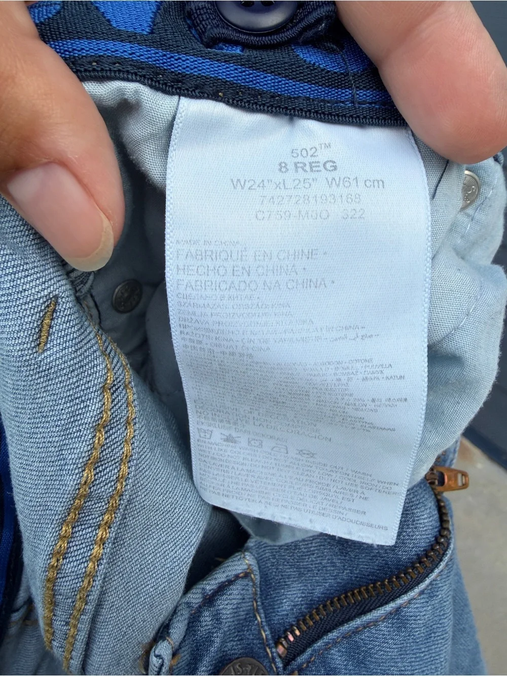 Levi's Light Wash Blue 502 Straight Jeans